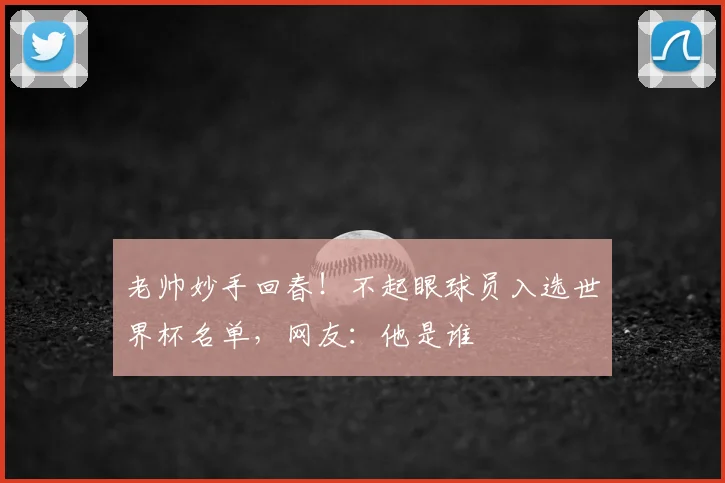 老帅妙手回春！不起眼球员入选世界杯名单，网友：他是谁